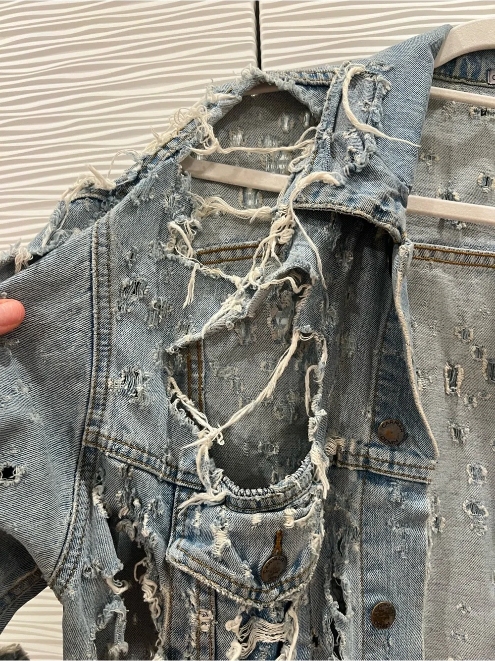 Carmar Light Blue Distressed Oversized Denim Jacket